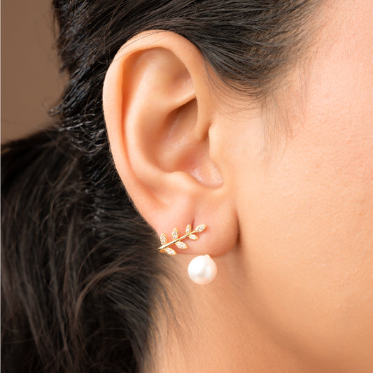 LEAFY PEARLS EARRINGS