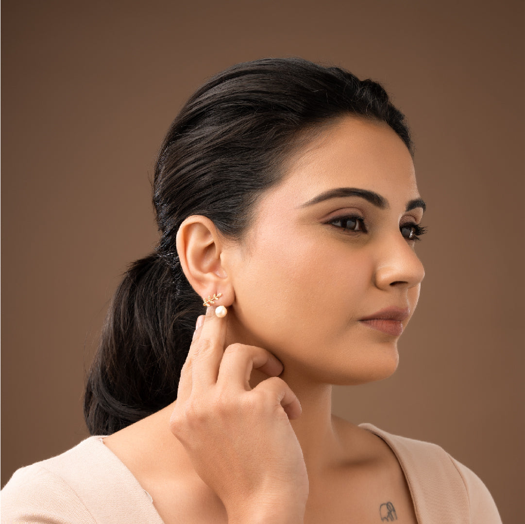 LEAFY PEARLS EARRINGS