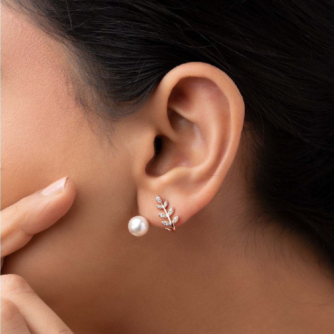 LEAFY PEARLS EARRINGS